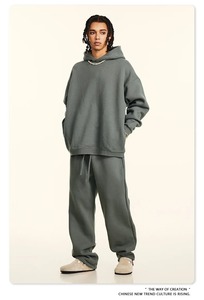 Conjuntos de Otoño 2024 Personalizados para Mujer, con Logotipo, Sudadera con Capucha 100% Algodón, 345G, Gruesa, Holgada, Informal, de Felpa, Pantalones Deportivos - Product Image 6