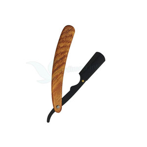 Maquinilla de afeitar con mango de madera Barber Premium Quality con hoja afilada de acero inoxidable \ Maquinilla de afeitar personalizada - Product Image 3
