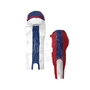 Ensemble d'uniformes de football américain personnalisés, maillot blanc, pantalon rouge, numéro 23, sublimé, col en V, manches courtes, évacuation de l'humidité, pour hommes adultes - Product Image 3
