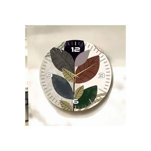Colorful Print <b>50cm</b> Wooden Silent Table <b>Wall</b> <b>Clock</b> Flower Leaf Pattern and Number Display Gift - Product Image 4