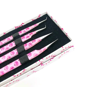 Pinzas de volumen de etiqueta privada, pinzas de aislamiento fuerte de extensión de pestañas personalizadas con caja personalizada, pinzas de pestañas con punta de fibra - Product Image 2