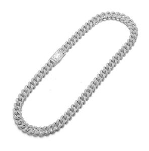 Chaîne cubaine en or blanc de 13 mm, chaîne cubaine en moissanite glacée VVS, acier inoxydable 925, pendentifs et breloques fins - Product Image 4