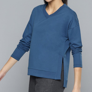 Sweats à capuche et sweats pour femmes vente en gros coton pull à manches longues décontracté coupe ample doux confortable haut fabricant - Product Image 4