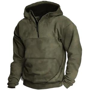 Custom Logo Design Street Wear <b>Quarter</b> Zipper Hoodie Cotton <b>Fleece</b> Factory Made <b>Quarter</b> Zipper <b>men's</b> hoodies - Product Image 6