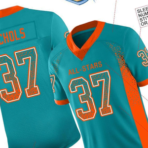 Camiseta de Fútbol Americano Personalizada con Nombre y Número, Uniforme de Equipo Sublimado de Malla Transpirable de Alta Calidad para Entrenamiento Deportivo - Product Image 4