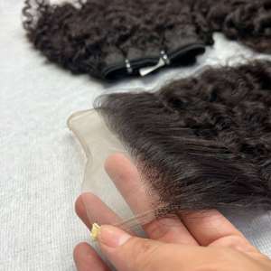 Cierre de Encaje Rizado Birmano HD Transparente, Cabello Humano Vietnamita Virgen Natural Rizado Remy - Product Image 3