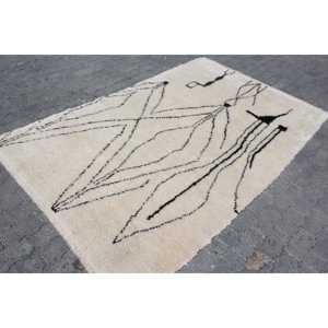 พรมตุรกีวินเทจ ขนาด 5x8 ฟุต (151x243 ซม.) ลายต้นไม้และพืชสีขาว - Product Image 3