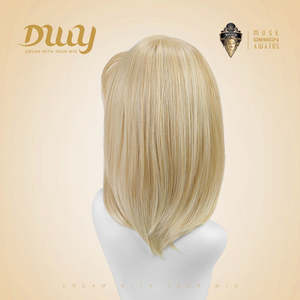 OFERTA DE LIQUIDACIÓN Madeline-DWY Peluca Sintética Lisa y Sedosa de 12 Pulgadas para Mujer, Sin Pegamento, con Frente de Encaje Mono, Parte Libre, Largo hasta los Hombros - Product Image 6