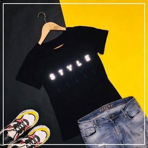 OEM 100% Algodón Hombres Streetwear Camisetas Directo de fábrica Dibujos animados Reflective Glow-in-the-Dark Design - Product Image 4