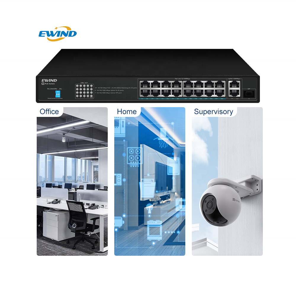 OEM 300m 120W 18 Ports CCTV Unmanaged Managed Network Ethernet PoE Switch for Hikvision IP Camera · image 3