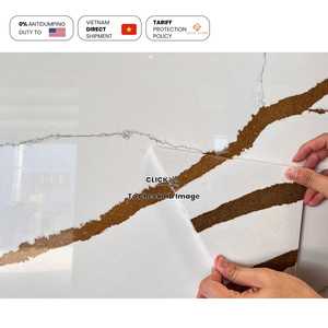 Calacatta Vàng Thạch Anh Nhà Máy Làm Nhà Máy Thạch Anh Mỏng Khách Sạn Bảng Điều Chỉnh Gạch 10Mm 1.5Cm 18Mm Độ Dày Nhân Tạo Tấm Thạch Anh - Product Image 5