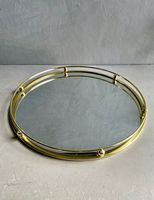 Plateau miroir en métal et verre fabriqué à la main avec finition antique parfait pour les centres de table