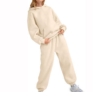 Latest Style Women Wholesale Custom Tracksuit Activewear Women 2 Piece Half Zip <b>Turtleneck</b> Tops Elastic Loose Straight Pants Set - Product Image 5