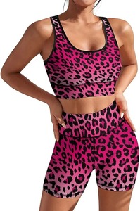 Ensemble de yoga tendance pour femmes, imprimé numérique, respirant, soutien-gorge et leggings sans couture, vêtements de fitness de rue pour le confort - Product Image 4