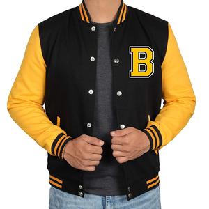 แจ็กเก็ตบอมเบอร์หนังโอเวอร์ไซส์สำหรับผู้หญิง, แจ็คเก็ตหนังทรงเบสบอลปักโลโก้ปกตั้งสไตล์ทีมตัวแทน - Product Image 6