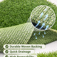 Gazon artificiel à drainage rapide pour chiens et jardin domestique, herbe synthétique douce haute densité pour zones froides et chaudes