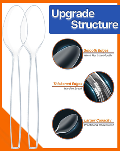Ensemble de couverts jetables en plastique écologiques et résistants à la chaleur, fourchettes et cuillères, pour les fêtes, ustensiles en vrac, sans danger pour les aliments - Product Image 6