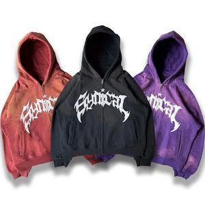 OEM Sweats à capuche français épais en éponge sweats à capuche zippés surdimensionnés en coton polaire personnalisés sweats à capuche personnalisés avec impression bouffante 3D pour hommes - Product Image 2