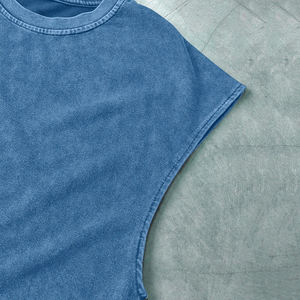 Chaleco sin mangas personalizado verano moda suelta ajuste Camiseta 100% algodón pesado camiseta High Street Tops para hombres - Product Image 5