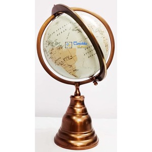 Wholesale Vintage Brass Antique World Globe With Stand Rotating Educational Display Gift For Home Office & Study Decor - Product Image 4