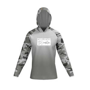 Venta al por mayor Upf50 protección UV Camo con capucha camisa de pesca de secado rápido poliéster cuello polaina de talla grande Casual para la pesca de invierno para - Product Image 5
