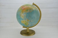 Globe terrestre décoratif vintage Art Déco en métal fait main, grand modèle pour l'apprentissage de la géographie, idéal pour la maison et le bureau