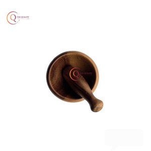 Mortero y Maja de madera de diseño lujoso, molinillo de cocina de forma redonda, trituradora de especias de hierbas de tamaño personalizado para uso en el hogar y el Hotel - Product Image 2