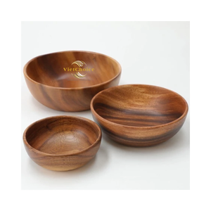 Tazón de Madera Estilo Rústico, Vajilla de Madera Natural para Comer y Decorar - Product Image 4