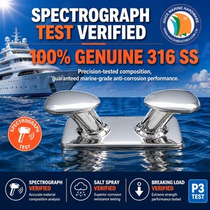 Bitta a Doppio Corno in Acciaio Inox 316 <span class=keywords><strong>per</strong></span> Uso Marino, 240mm, <span class=keywords><strong>per</strong></span> Ormeggio e Attracco, Accessori <span class=keywords><strong>per</strong></span> Navi, Yacht e Imbarcazioni - Product Image 4