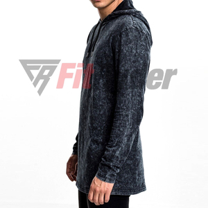 Haute qualité séchage rapide lavé à l'acide sweats à capuche surdimensionnés personnalisé brodé fermeture éclair respirant tissu tricoté hiver manteau à capuche OEM - Product Image 2