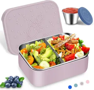 Hot selling stackable lunch box bento box stainless steel bento box lunch ideas for work and school