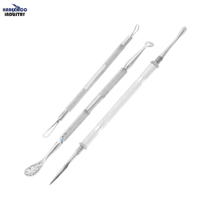 Outils de soin de la peau professionnels en acier inoxydable 2 en 1, extracteur de points noirs, de points blancs, d'acné et de boutons - Product Image 1