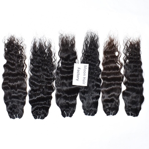 Extensions de cheveux humains naturels indiens non traités, aspect naturel, tissage profond, ondulées, trame unique, cuticules alignées, à vendre - Product Image 4