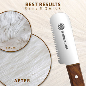 Peines para mascotas de acero inoxidable ecológicos para perros Terriers, cuchillos para pelar y cardar, herramientas de aseo hechas en madera - Product Image 3