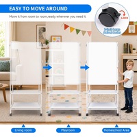 Tableau blanc mobile double face réglable en hauteur avec plateau de rangement