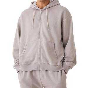 2025 Manufacturer Men Reverse Weave Hoodie Contrast Cotton Fleece Blank <b>Zip</b> Up <b>Stitch</b> Custom Reversible Hoodie - Product Image 5