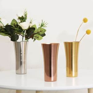 Luxury Metal Flower <b>Vase</b> <b>Set</b> of 2 for Home Hotel & Party Gold Color Metal Tabletop Flower Decorative <b>Vase</b> Home Decor Accessories - Product Image 3