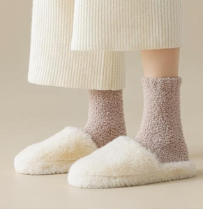 Fuzzy Ankle <b>Socks</b> Women Thick Knitted Solid Color Warm <b>Winter</b> <b>Socks</b> for Daily Use - Product Image 6