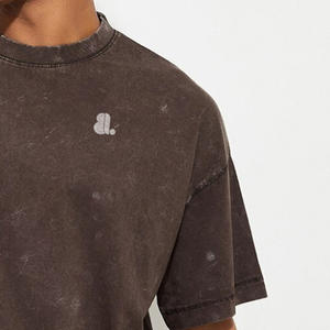 เสื้อยืดผู้ชายสไตล์วินเทจ ผ้าคอตตอน 100% คุณภาพสูง ซักกรด ทรงโอเวอร์ไซส์ สไตล์ดิสเทรส ขายส่ง - Product Image 5