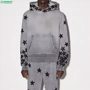 Sweat-shirts à capuche unisexe vintage délavés à l'acide, personnalisables avec logo, en molleton bouclette 100% coton écologique, sans cordon de serrage - Product Image 6