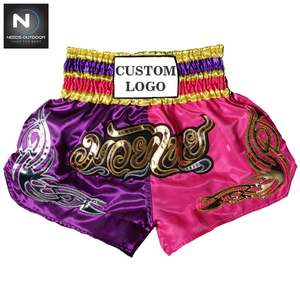 มวยมวยการฝึกอบรมมวยกางเกงขาสั้นมวยไทยล่าสุดการออกแบบที่มีสีสันมวยมวยไทยตามความต้องการกลางแจ้ง - Product Image 2