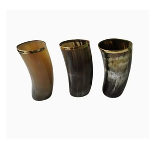 Verre en corne de buffle le plus vendu 2 pièces en laiton Design vente chaude qualité naturelle 100% verre en corne de buffle en vrac - Product Image 6