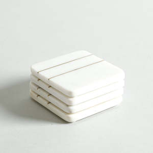 ถาดรองแก้วหินทรงสี่เหลี่ยมดีไซน์เรียบง่ายสำหรับชายามเย็นที่บ้าน - Product Image 1