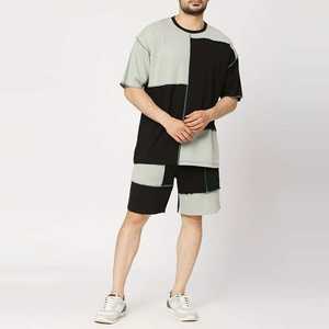 Vente en gros d'ensemble de survêtements de sport 100% en coton respirant pour hommes, couleurs personnalisées, taille plus pour les ensembles jumeaux de sports d'été - Product Image 1