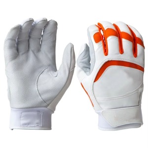 Guantes de bateo de béisbol de cuero digital de piel de cabra con puño largo profesional Guantes de cuero de bateo unisex profesionales a la venta - Product Image 1