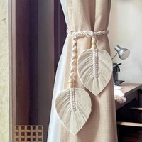 Forme de feuille Style bohème macramé rideau cravate gland personnalisable longueur Durable à la mode coton décoration de la maison accessoires