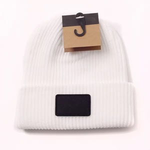 Custom Logo <b>Winter</b> Warm Pullover Beanie <b>Hat</b> 100% Cotton Knitted <b>Hat</b> for <b>Men</b> and Women Puff Printing jacquard beanie - Product Image 2