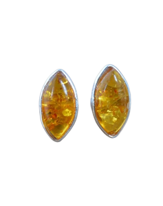 925 Sterling Silver <b>Amber</b> Gemstone <b>Stud</b> <b>Earrings</b> Jewelry Handmade Silver Boho Style <b>Earrings</b> Jewelry For Women Wedding Gift Wife - Product Image 1
