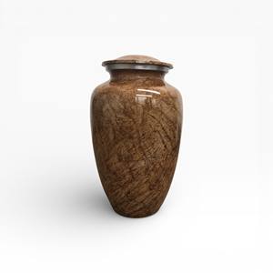 Urne funéraire en gris métallisé brossé avec bande à motif de cœur et design moderne classique pour commémoration - Product Image 6