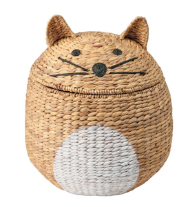 Cesta de almacenamiento en forma de gato Accesorios tejidos para el hogar Materiales naturales que son seguros para la salud y estéticamente agradables al por mayor - Product Image 1